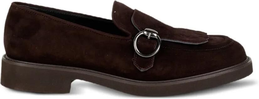 Luca Grossi Loafers met gespsluiting en franje Bruin