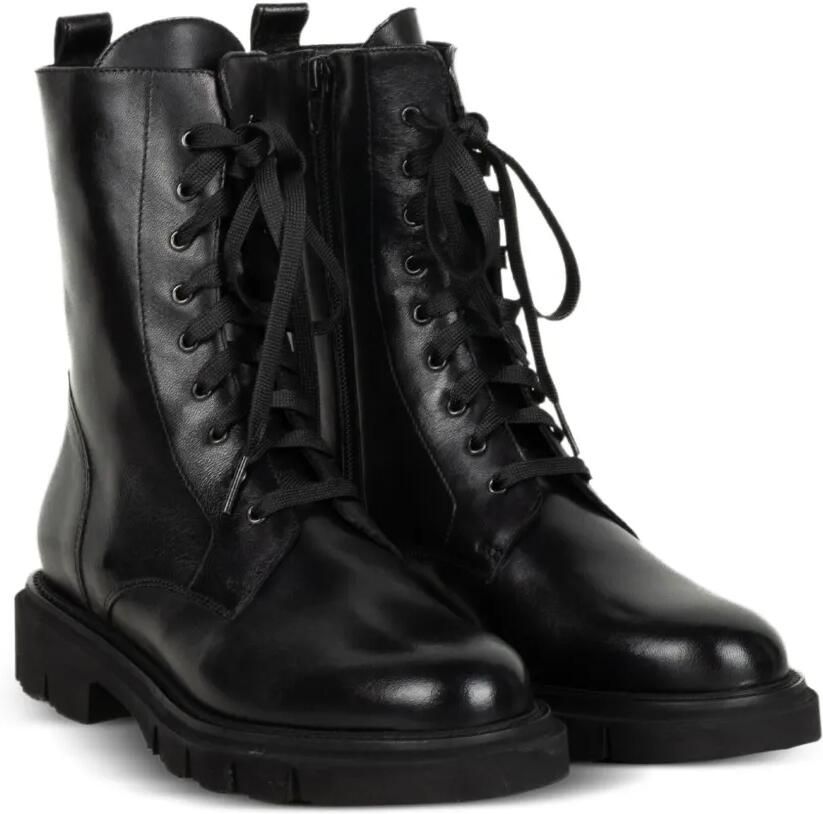 Luca Grossi Leren combat boots Zwart - Foto 3