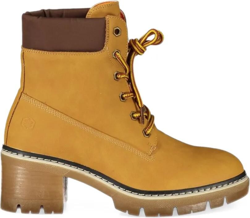 LUMBERJACK lace-up block-heel ankle boots Geel