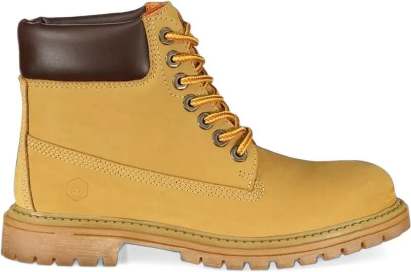 LUMBERJACK lace-up leather ankle boots Geel