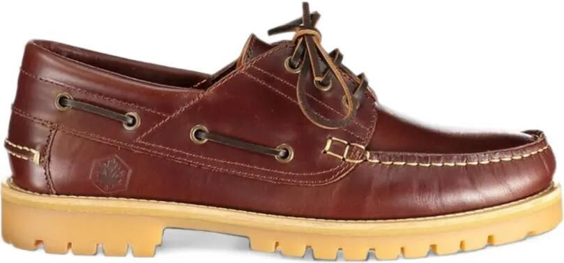 LUMBERJACK Newton lace-up leather boat shoes Bruin