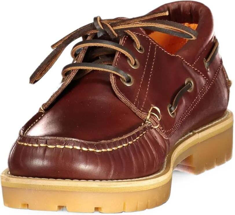 LUMBERJACK Newton lace-up leather boat shoes Bruin - Foto 2