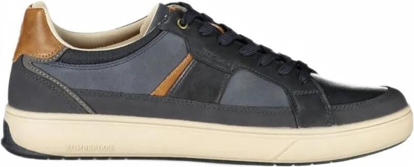 LUMBERJACK panelled lace-up sneakers Blauw