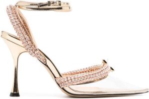 MACH & MACH crystal-embellished 90mm pumps Goud