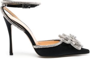MACH & MACH Crystal Flower 110 pumps Zwart