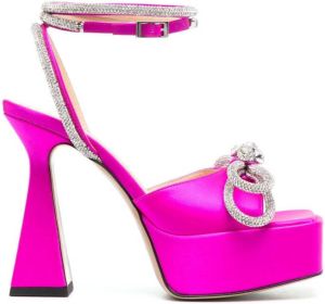 MACH & MACH Double Bow 120mm sandals Roze