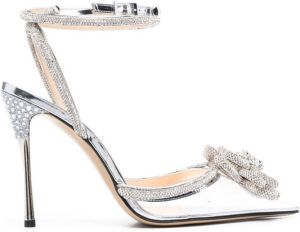 MACH & MACH Pumps verfraaid met bloemen Zilver