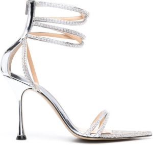 MACH & MACH Azia sandalen verfraaid met kristal Zilver