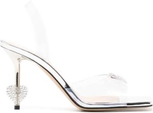 MACH & MACH Heart crystal-embellished 90mm sandals Zilver