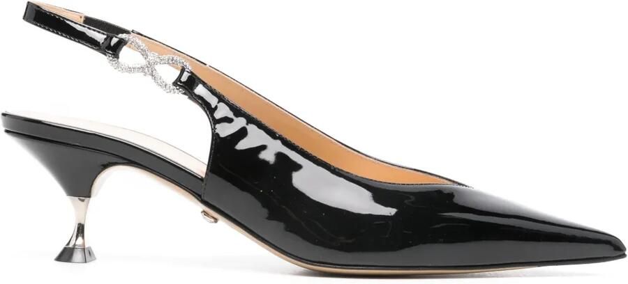 MACH & MACH 60 mm slingback pumps met kristallen strik Zwart