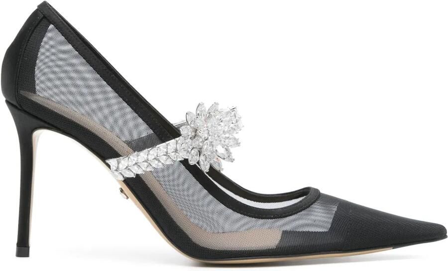 MACH & MACH 90mm mesh pumps Zwart