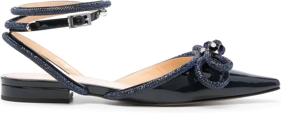 MACH & MACH Ballerina's met dubbele strik Blauw