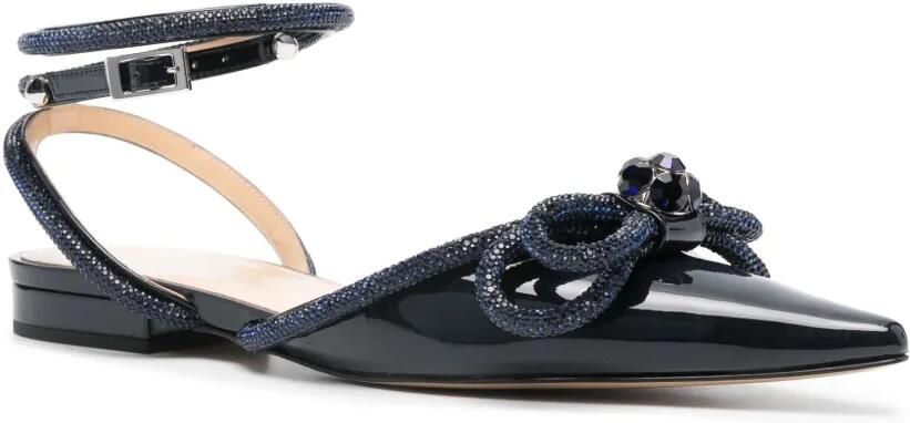 MACH & MACH Ballerina's met dubbele strik Blauw - Foto 2