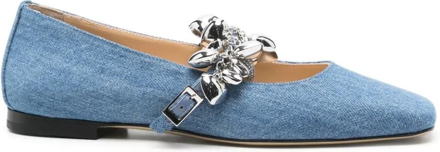MACH & MACH Ballerina's met hartbedel Blauw