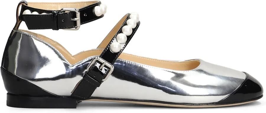 MACH & MACH Ballerina's met vlakken Zilver
