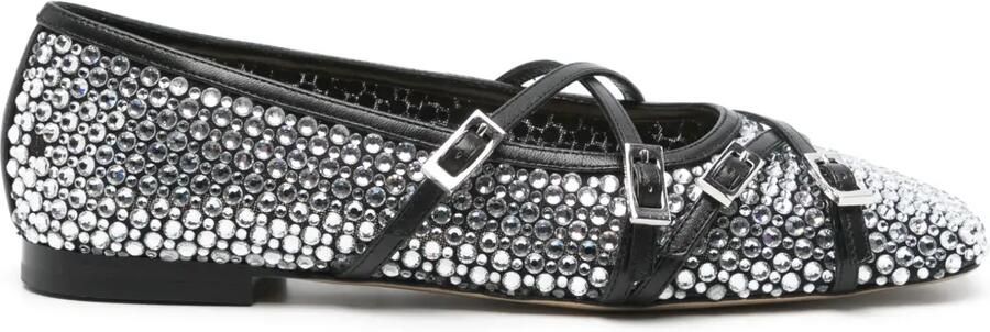 MACH & MACH Crystal Net ballerina's Zwart