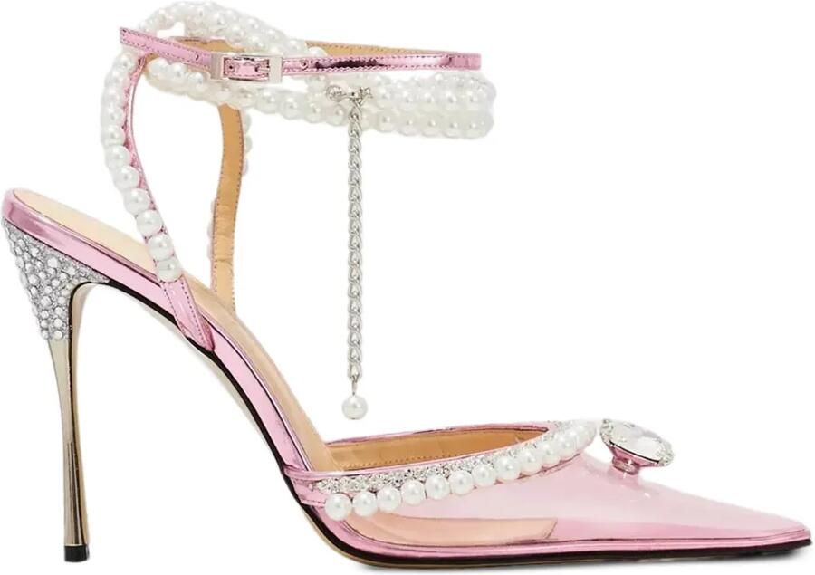 MACH & MACH Diamond of Elizabeth pumps met kristallen parel Wit