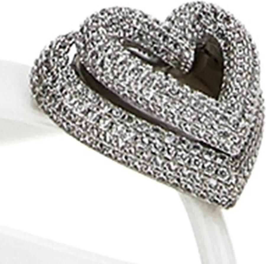 MACH & MACH Double Heart teenslippers Wit - Foto 2