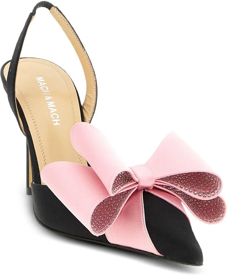 MACH & MACH Le Cadeau pumps met strikdetail en puntige neus Zwart - Foto 2