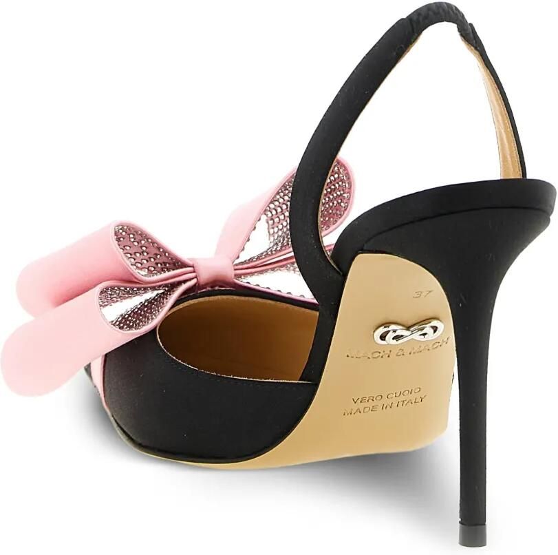 MACH & MACH Le Cadeau pumps met strikdetail en puntige neus Zwart - Foto 3