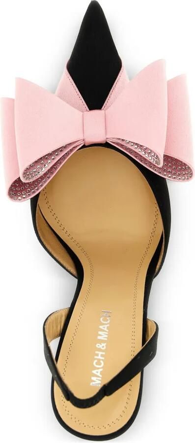 MACH & MACH Le Cadeau pumps met strikdetail en puntige neus Zwart - Foto 4