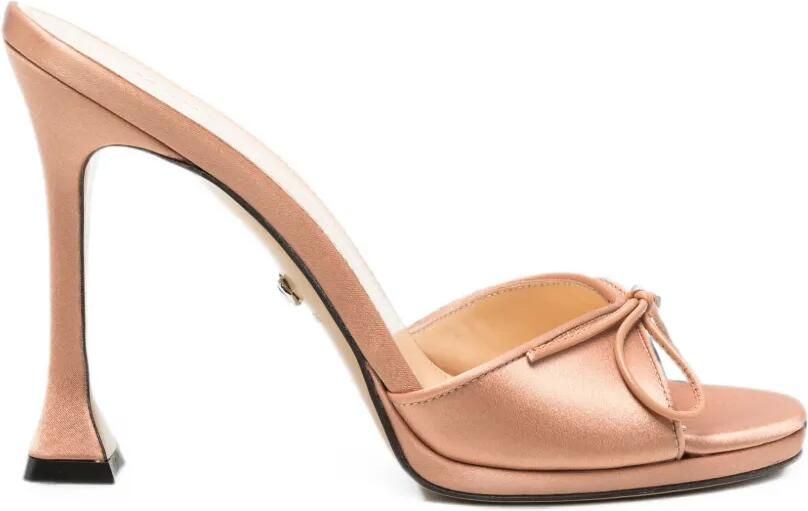 MACH & MACH Little Plateau sandalen met strikdetail en hak Bruin