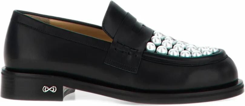 MACH & MACH Loafers verfraaid met parel Zwart