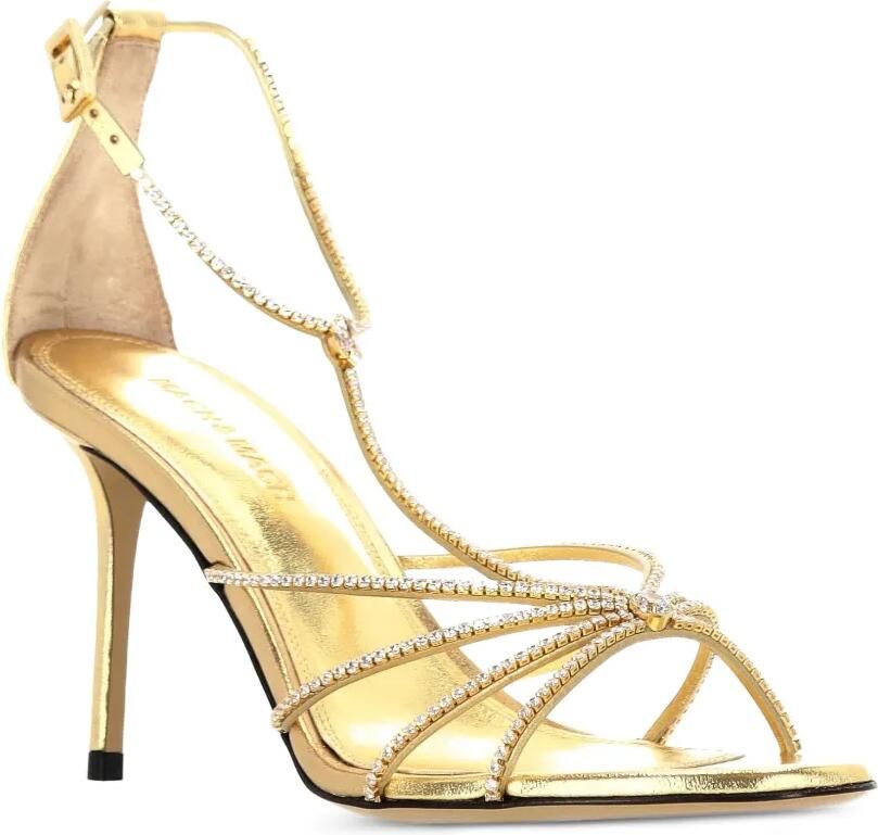 MACH & MACH Metallic leren sandalen verfraaid met kristallen Goud - Foto 2