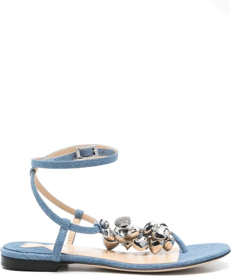 MACH & MACH Sandalen met hartbedel Blauw