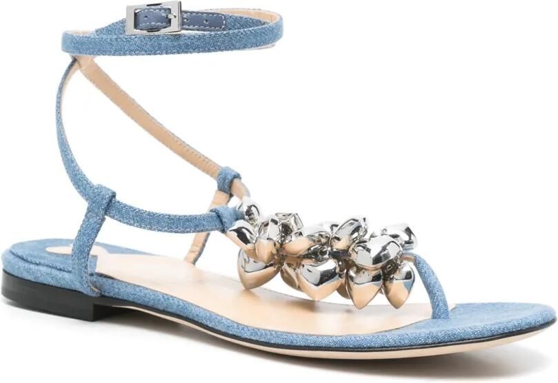 MACH & MACH Sandalen met hartbedel Blauw - Foto 3