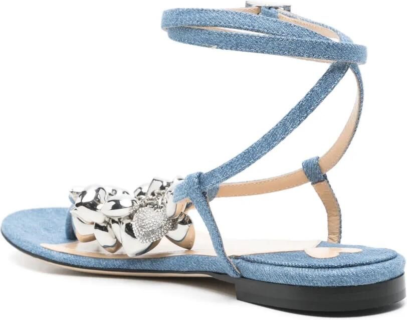 MACH & MACH Sandalen met hartbedel Blauw - Foto 2