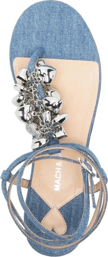 MACH & MACH Sandalen met hartbedel Blauw - Foto 4
