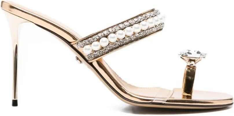 MACH & MACH Sandalen verfraaid met parels Goud