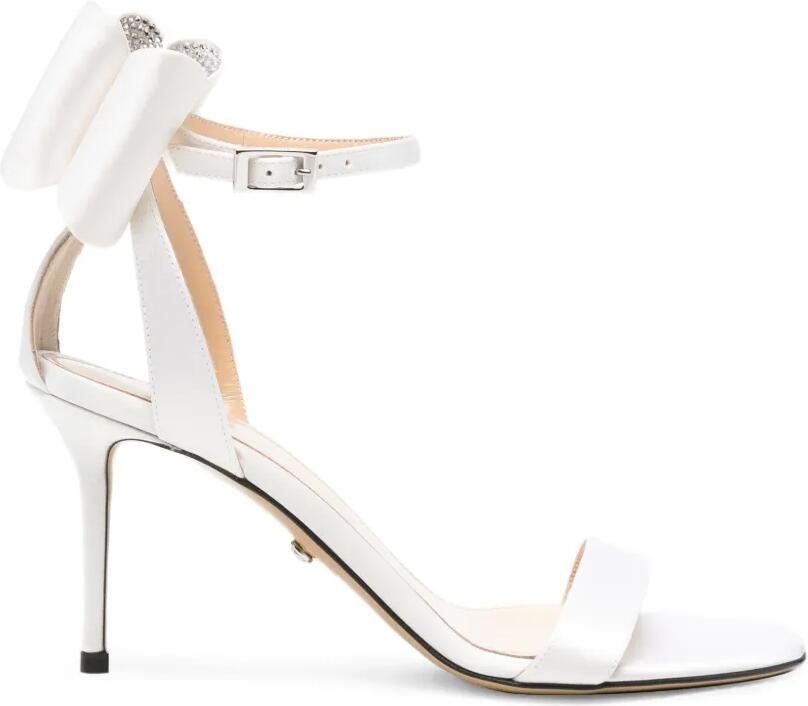 MACH & MACH Sandalen verfraaid met strik en kristallen Wit