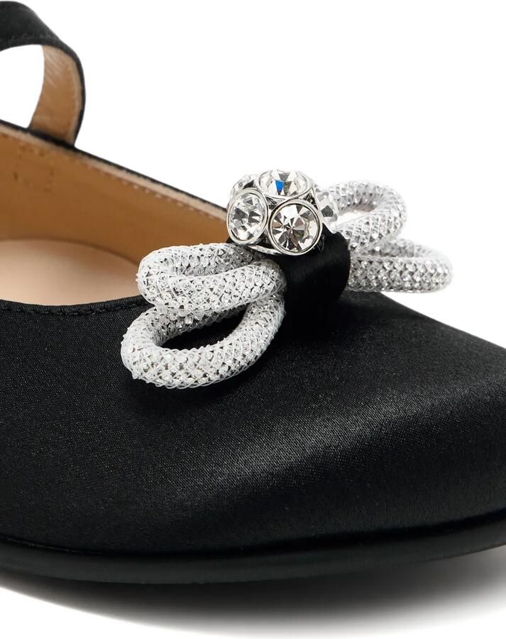 MACH & MACH Satijnen ballerina's met kristallen Zwart - Foto 3