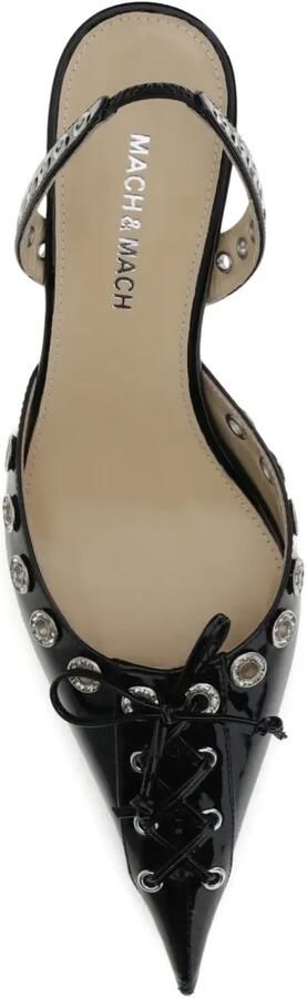 MACH & MACH Slingback pumps met kristallen Zwart - Foto 4
