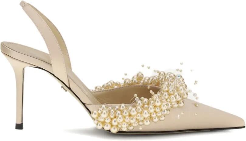 MACH & MACH Slingback pumps met parel Beige