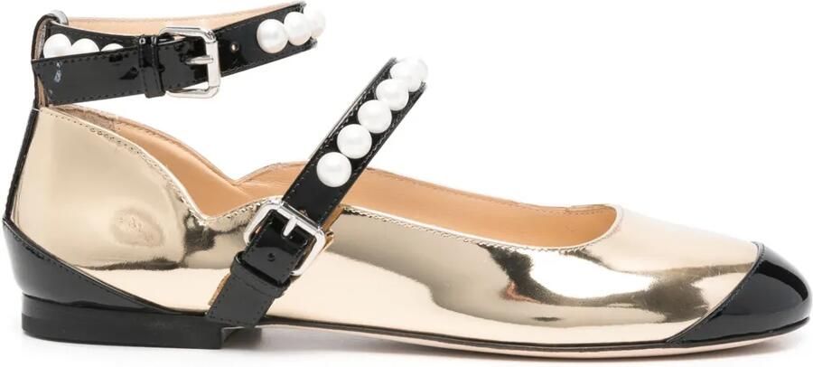 MACH & MACH Tweekleurige ballerina's Goud