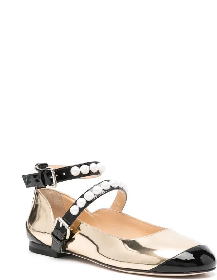 MACH & MACH Tweekleurige ballerina's Goud - Foto 2