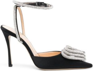 MACH & MACH Triple Heart satijnen pumps Zwart