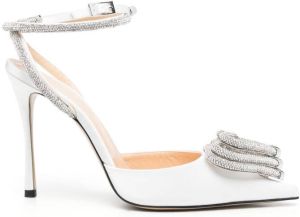 MACH & MACH Triple Heart pumps verfraaid met kristallen Wit