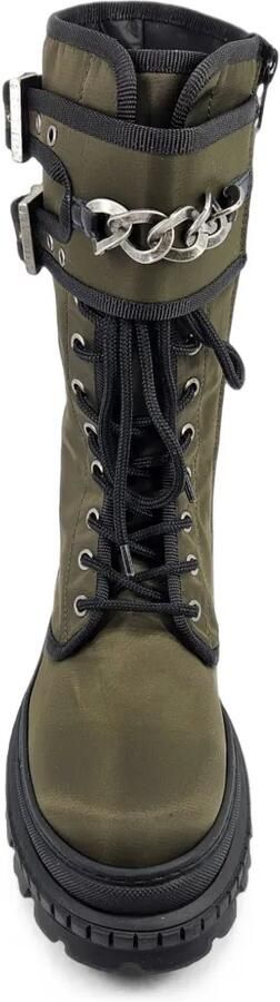Madison Maison Combat boots met kettingdetail en gesp Groen - Foto 4