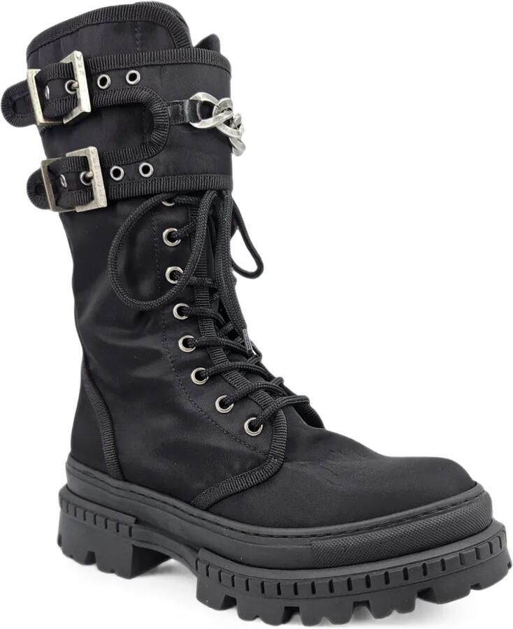 Madison Maison Combat boots met kettingdetail en gesp Zwart - Foto 2