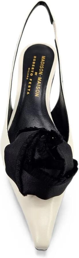 Madison Maison Instinya leren slingback pumps verfraaid met bloemen Beige - Foto 4