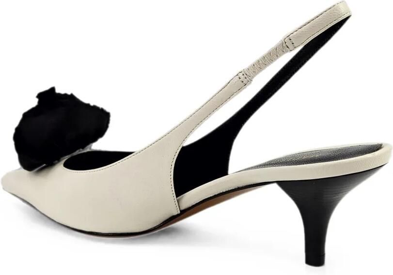 Madison Maison Instinya leren slingback pumps verfraaid met bloemen Beige - Foto 3