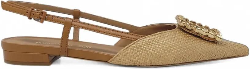 Madison Maison Lavanda platte slingback pumps verfraaid met kristallen Beige