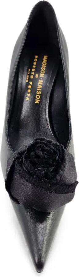 Madison Maison Linia pumps met puntige neus en bloemen Zwart - Foto 4