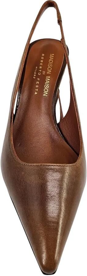 Madison Maison Louis slingback pumps met sleehak Bruin - Foto 3