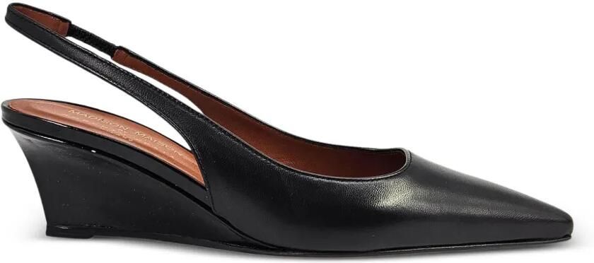 Madison Maison Loux leren slingback pumps met sleehak Zwart