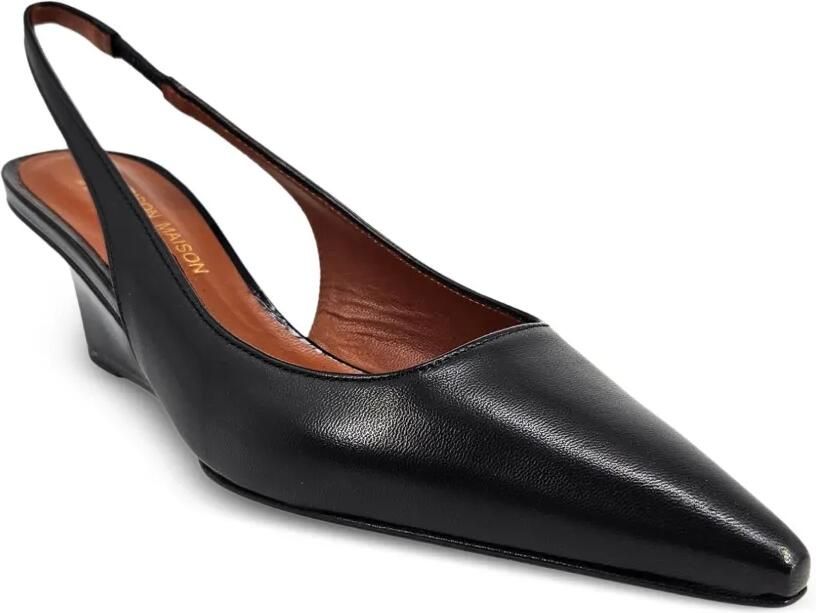 Madison Maison Loux leren slingback pumps met sleehak Zwart - Foto 2